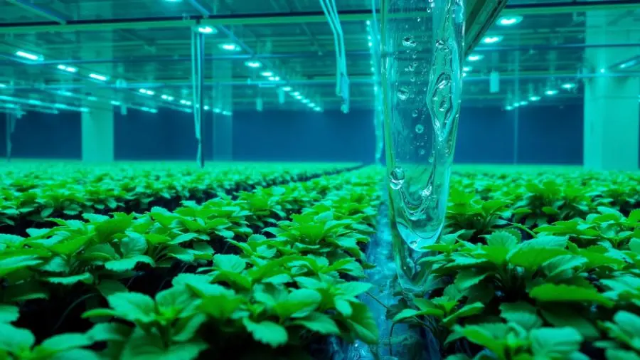 Oxygenated irrigation water in a greenhouse