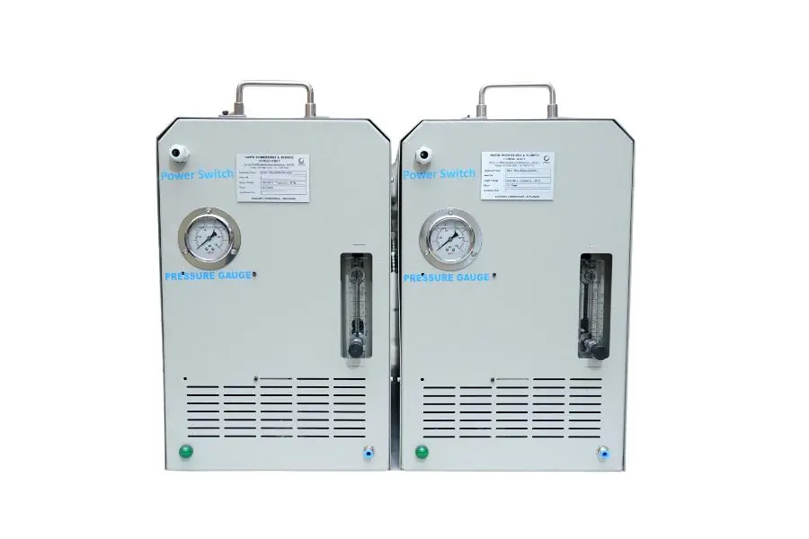 Two Oxynity generators side by side with pressure gauges